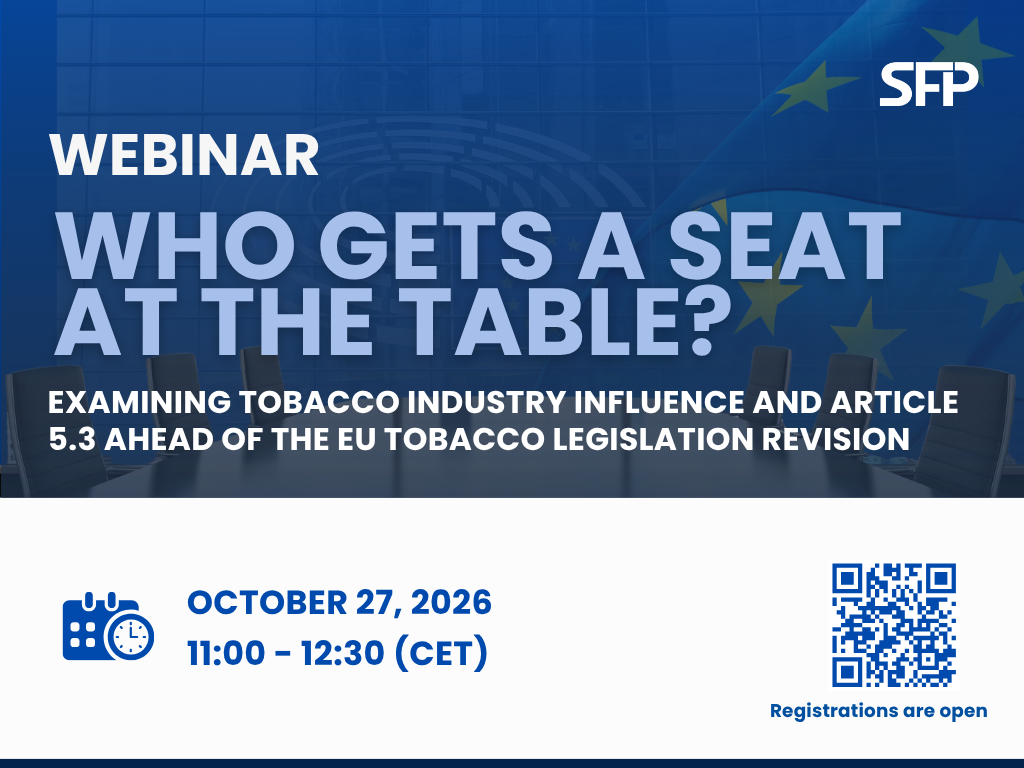 New Webinar: Who Gets a Seat at the Table? Examining Tobacco Industry Influence and Article 5.3 ahead of the EU Tobacco Legislation Revision